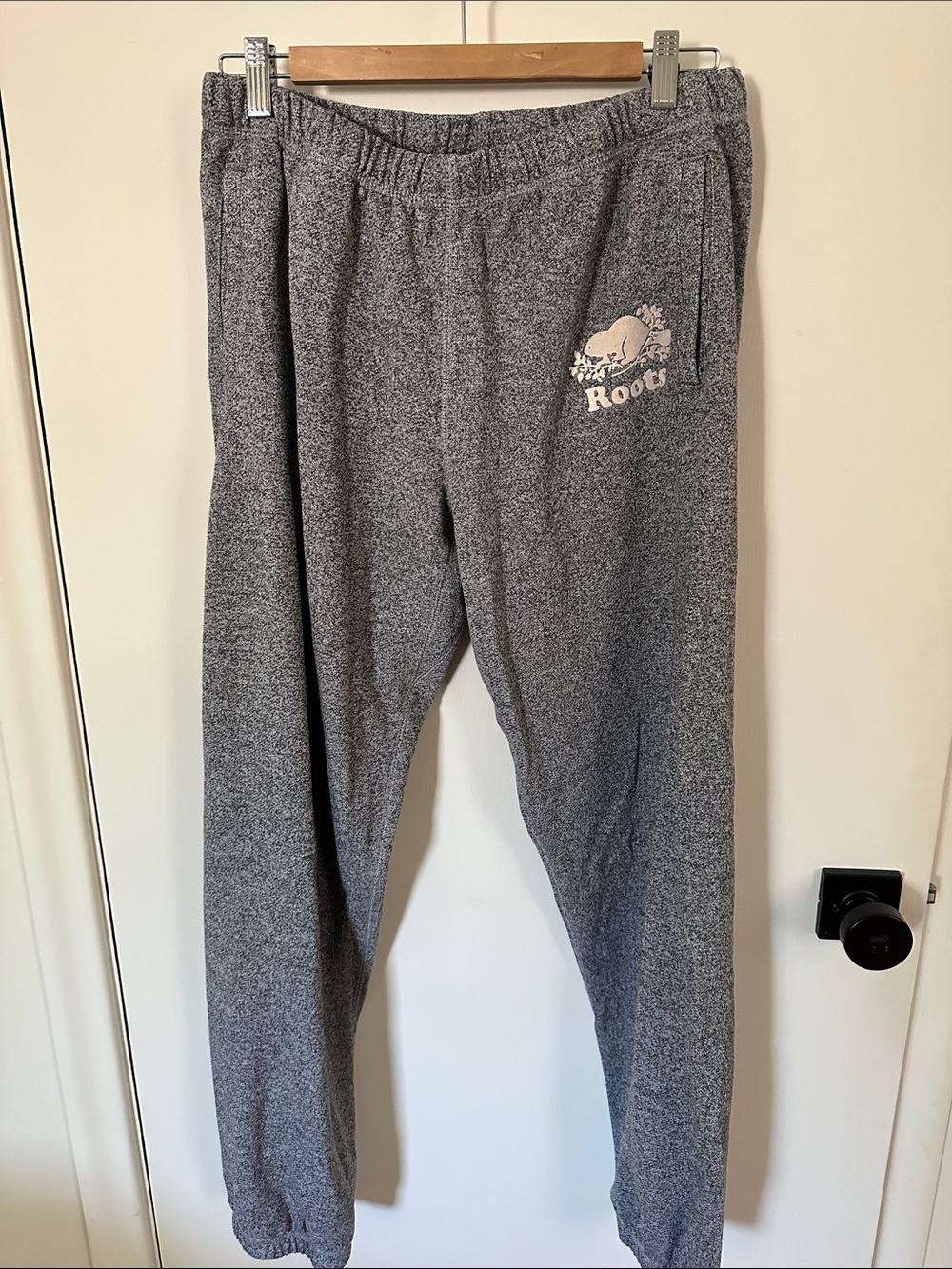 Roots Heather Grey Women’s Joggers with Logo